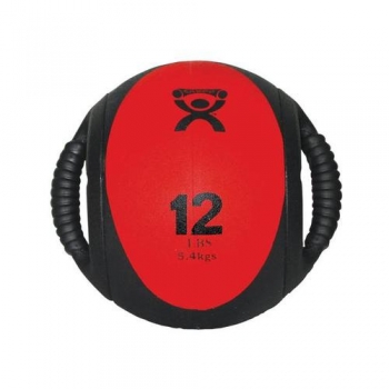 Medizinball mit Doppelgriff - Rot, 5,5 kg