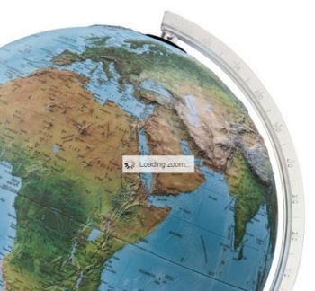 Reliefglobus, englisch