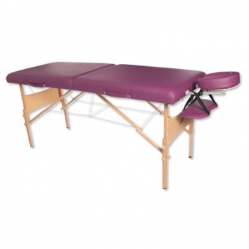 Komfort-Massageliege tragbar aus Holz, Farbe Burgund