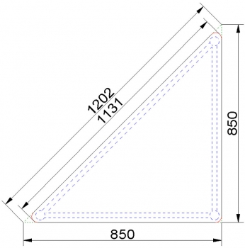 Dreieckstisch 120 x 85 x 85, Pythagoras VS