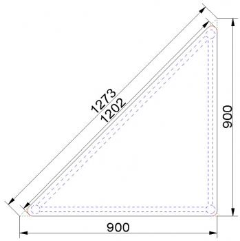 Dreieckstisch 127 x 90 x 90, Pythagoras VS (PXSF-V)