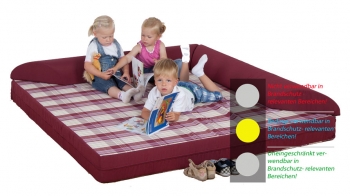 Kindercouch klappbar dreieckig V5 - Kunstleder B1 (KE5-V5)