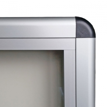 Infovitrine Aluminium 100 x 96 cm mit Rückwand Stahl weiss