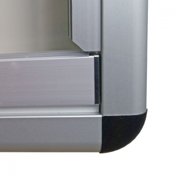 Infovitrine Aluminium 100 x 96 cm mit Rückwand Stahl weiss