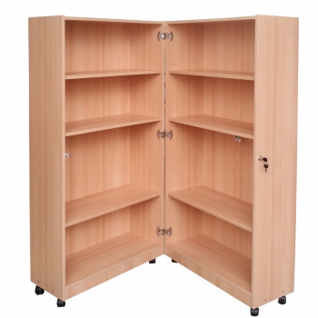 Klappbibliothek B/H/T: 80 x 167,5 x 64 cm fahrbar