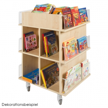 Präsentationswagen für Bücher mit 18 Fächern