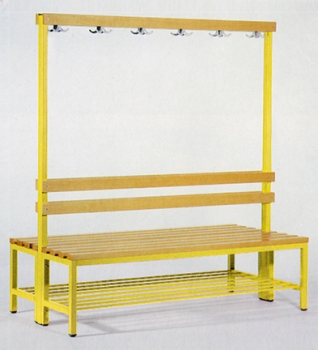 Umkleidebank 150 cm mit Schuhrost doppelseitig