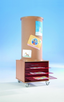 Litfaßsäule & Unterschrank mit 15 Trockengitter (KLS-TW15)