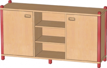Raumteilerschrank mit 2 Türen & 3 offenen Fächern
