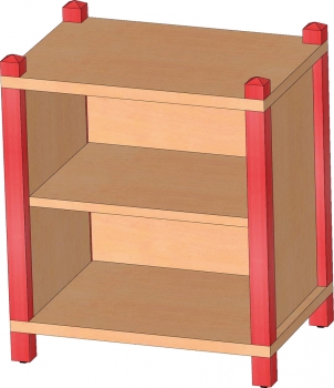 Stollenregal, 60 cm hoch, 1 Einlegeboden