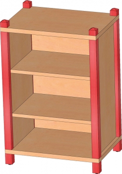 Stollenregal, 80 cm hoch, 2 Einlegeböden