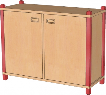 Stollenschrank, 60 cm hoch, 1 Boden