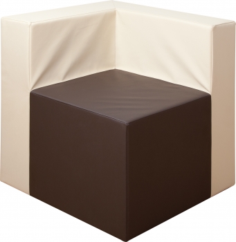 Sofaserie cuBe - Ecksessel mit Lehne, Stoffbezug V6, schwer entflammbar