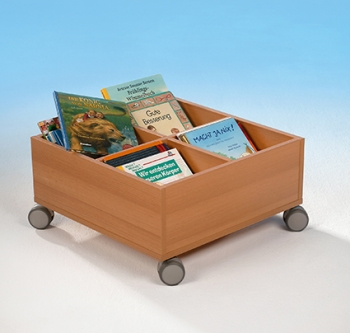 Bücherkiste Spielrollkiste fahrbar, B/H/T: 60x32x60 cm