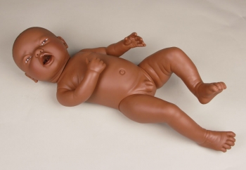 Neugeborenenpuppe für Wickelübungen, männlich, dunkel