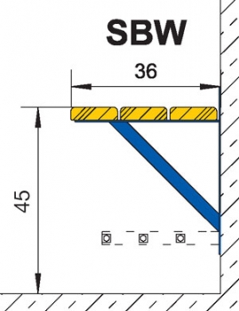 SBW133 - Sitzbank wandmontiert, Länge 113cm (SBW133)