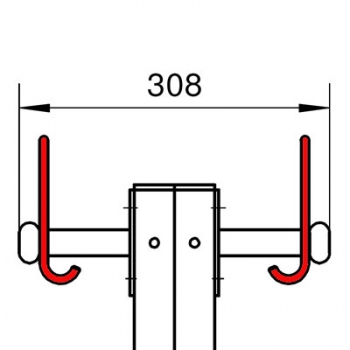 Doppelseitige Umkleidebank 150 cm Garderobenhaken nach hinten offen