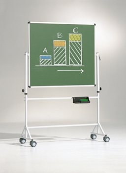 Drehtafel Kreidetafel doppelseitig, fahrbar, 150x120 cm