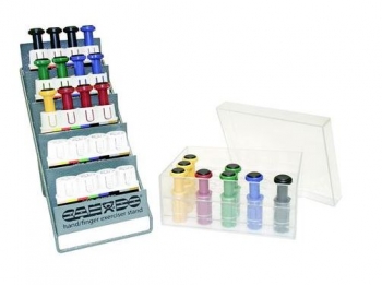 Digi-Flex® Multi™ - Clinic Set - 5 Basisgeräte, 20 Knöpfe (je 4 gelb bis schwarz), Aufbewahrungsbox und Display