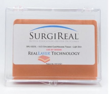 Simuliertes Gewebe mit Zyste und Abszess, helle Haut