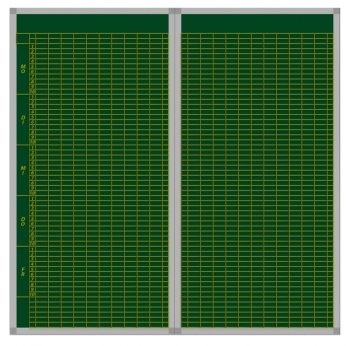 Klassenplantafel für 20 Klassen, 8 Tagesstunden, 2 Tafeln