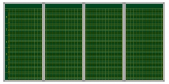 Klassenplantafel für 40 Klassen, 8 Tagesstunden, 4 Tafeln
