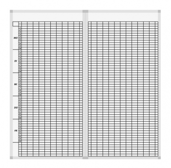 Klassenplantafel für 20 Klassen, 8 Tagesstunden, Set 2-teilig (CMP20-8WSet)