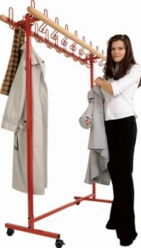 Reihengarderobenständer Stahl mit Holzblende 100 cm