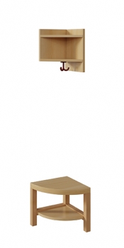 Außenecke für Komplettgarderobe, Oberteil und Unterteil