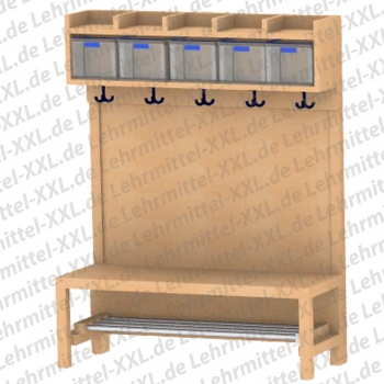 Komplettgarderobe mit Boxen, mit Paneelrückwand
