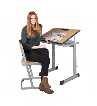 Schülertisch 70 x 55 cm, schrägstellbar, höhenverstellbar