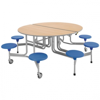 Klapptisch Oval, 8 Sitze, Sitzhöhe 38,5 cm, Tischhöhe 69 cm