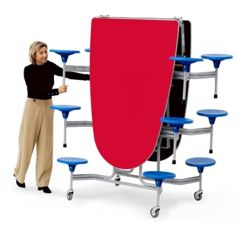 Klapptisch oval 12 Sitze, Sitzhöhe 36 cm, Tischhöhe 66 cm