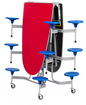 Klapptisch oval 12 Sitze Sitzhöhe 38,5 cm Tischhöhe 69 cm