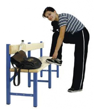 Umkleidebank mit Rückenlehne 166 cm, einseitig