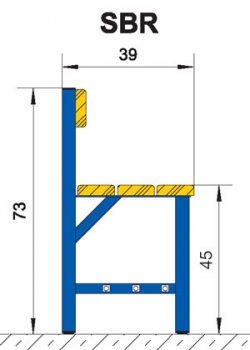 Umkleidebank mit Rückenlehne 166 cm, einseitig