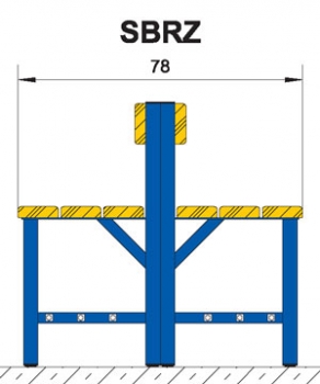 Umkleidebank 84 cm mit Rückenlehne, doppelseitig