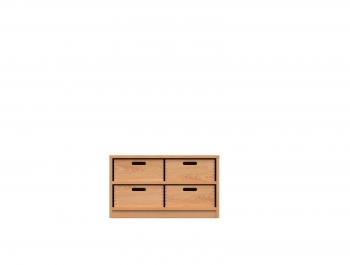 Korpusschrank mit 4 Materialkästen mit Griffloch