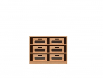 Korpusschrank BxHxT 82x60x40 cm offen mit 6 Materialkästen