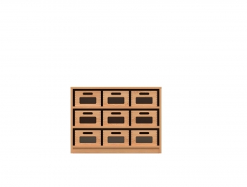 Korpusschrank BxHxT 82x60x40 cm mit 9 Materialkästen