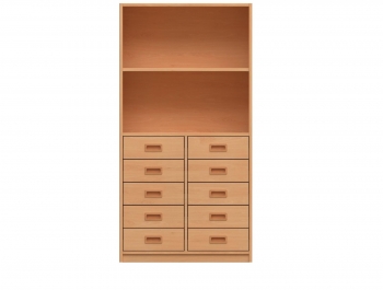 Korpusschrank BxHxT 82x160x40 cm mit 10 Schubkästen