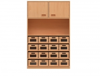 Korpusschrank BxHxT 102x160x40 cm 16 Materialkästen