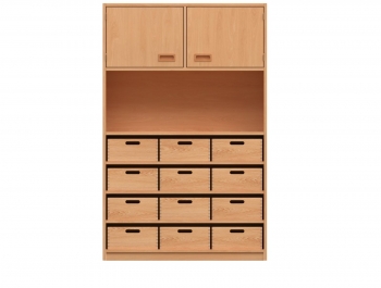 Korpusschrank BxHxT 102x160x40 cm mit 12 Materialkästen