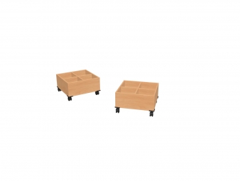 Bücherwagen mit 2 x 2 Ablagefächern, BxHxT 60x34,4x60 cm