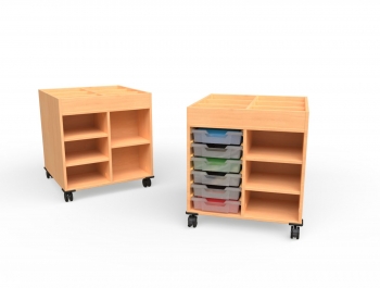 Bücherwagen fahrbar, BxHxT 70,2x76,9x70 cm
