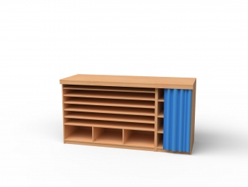 Quer-Liegepolsterschrank 6 Liegepolsterfächer