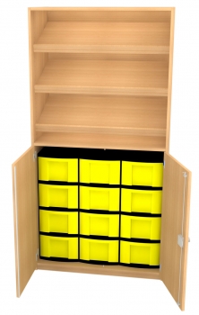 Materialschrankregal 12 Kunststoffschüben
