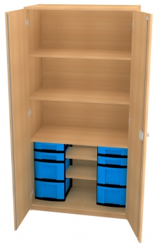 Materialschrank 8 Kunststoffschübe in 2 Höhen