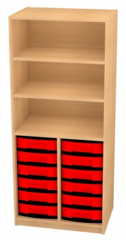 Materialschrank 12 Schübe, 3 offene Fächer