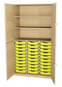 Materialschrank 30 flache Boxen